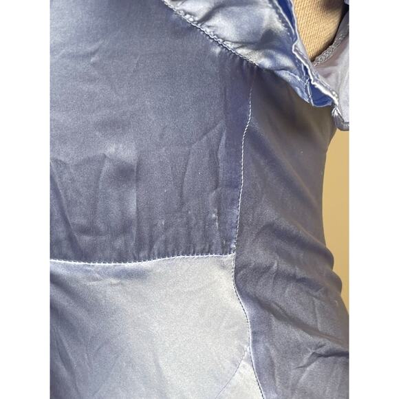 Amanda Uprichard Cecelia Silk Ruffle Sleeve Blue Maxi Dress Size Small - Picture 7 of 11